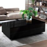 Artiss Coffee Table 4 Drawers Black Trevi - Image 7
