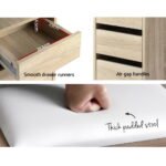 Artiss Dressing Table Stool Set Corner 5 Drawers Oak - Image 8