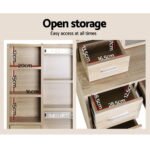 Artiss Dressing Table Stool Set Sliding Mirror Oak Diane - Image 7