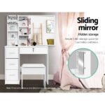 Artiss Dressing Table Stool Set Sliding Mirror White Diane - Image 7