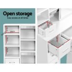 Artiss Dressing Table Stool Set Sliding Mirror White Diane - Image 8