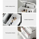 Artiss 2-in-1 Dressing Table Stool Set Bedside Table White - Image 7