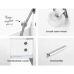 Artiss 2-in-1 Dressing Table Stool Set Bedside Table White - Image 8