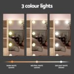 Artiss Dressing Table Set Stool 10 Led Bulbs Wood - Image 4