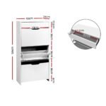 Artiss Shoe Rack Cabinet 24 Pairs White Luna - Image 4
