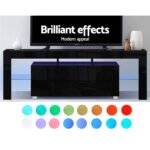 Artiss Entertainment Unit TV Cabinet LED 160cm Black Elo - Image 5