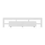 Artiss TV Cabinet Entertainment Unit Stand RGB LED Gloss Furniture 200cm White - Image 5