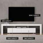 Artiss TV Cabinet Entertainment Unit Stand RGB LED Gloss Furniture 200cm White - Image 8