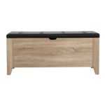 Artiss Storage Ottoman Blanket Box Leather Oak - Image 3