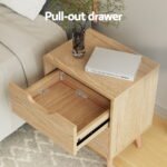Artiss 2 x Bedside Table 2 Drawers - BODEN Pine - Image 4