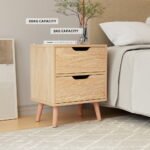 Artiss 2 x Bedside Table 2 Drawers - BODEN Pine - Image 5