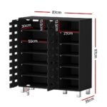 Artiss Shoe Rack Cabinet 6 Tier Storage Shelf Black - Image 2