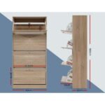 Artiss Shoe Rack Cabinet 60 Pairs 4 Doors - Wood - Image 4