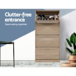 Artiss Shoe Rack Cabinet 60 Pairs 4 Doors - Wood - Image 5