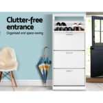 Artiss Shoe Rack Cabinet 60 Pairs 4 Doors - White - Image 5