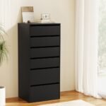 Artiss 6 Chest of Drawers Dresser Tallboy Black - Image 8