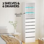 Artiss 6 Chest of Drawers Tallboy Cabinet White - Image 5