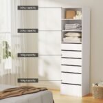 Artiss 6 Chest of Drawers Tallboy Cabinet White - Image 6