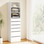 Artiss 6 Chest of Drawers Tallboy Cabinet White - Image 8