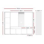 Artiss Entertainment Center Unit TV Stand TV Cabinet Open Shelves 183CM White - Image 4