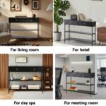Artiss Console Table 3-Tier Black - Image 6