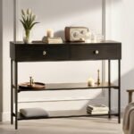 Artiss Console Table 3-Tier Black - Image 8