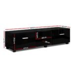 Artiss Entertainment Unit TV Cabinet 140cm Black Jim - Image 4