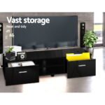 Artiss Entertainment Unit TV Cabinet 140cm Black Jim - Image 6