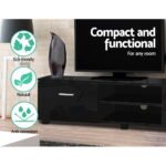 Artiss Entertainment Unit TV Cabinet 140cm Black Jim - Image 7