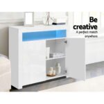 Artiss Buffet Sideboard LED - ARNO White - Image 7
