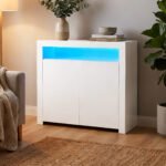 Artiss Buffet Sideboard LED - ARNO White - Image 8