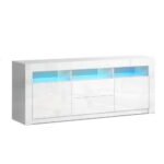 Artiss Entertainment Unit TV Cabinet LED 160cm White Anna - Image 3