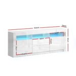 Artiss Entertainment Unit TV Cabinet LED 160cm White Anna - Image 4