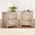 Artiss 2x Bedside Table 2 Drawers - MAXI Pine - Image 8