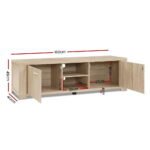 Artiss TV Cabinet Entertainment Unit 160cm Pine Maxi - Image 4
