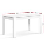 Artiss Dining Table Rectangular 4 Seater 120CM White Natu - Image 2
