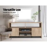 Artiss TV Cabinet Entertainment Unit 140cm Oak Ken - Image 8