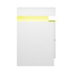 Artiss Bedside Table LED 2 Drawers Lift-up Storage - COLEY White - Image 3