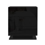 Artiss Bedside Table LED 3 Drawers - MORI Black - Image 3