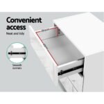 Artiss Bedside Table LED 3 Drawers - MORI White - Image 6