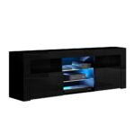 Artiss Entertainment Unit TV Cabinet LED 160cm Black Bobi - Image 3