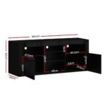 Artiss Entertainment Unit TV Cabinet LED 160cm Black Bobi - Image 4