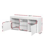 Artiss Entertainment Unit TV Cabinet LED 160cm White Bobi - Image 4