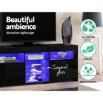 Artiss Entertainment Unit TV Cabinet LED 180cm Black Bobi - Image 6