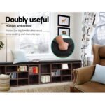 Artiss Shoe Rack Cabinet Bench 10 Cubes - Walnut - Image 5