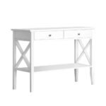 Artiss Console Table 2 Drawers 100CM White Chole - Image 3