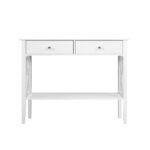 Artiss Console Table 2 Drawers 100CM White Chole - Image 5