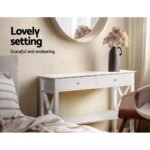 Artiss Console Table 2 Drawers 100CM White Chole - Image 7