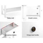 Artiss Console Table 2 Drawers 80CM White Chole - Image 7