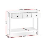 Artiss Console Table 3 Drawers 100CM White Chole - Image 4